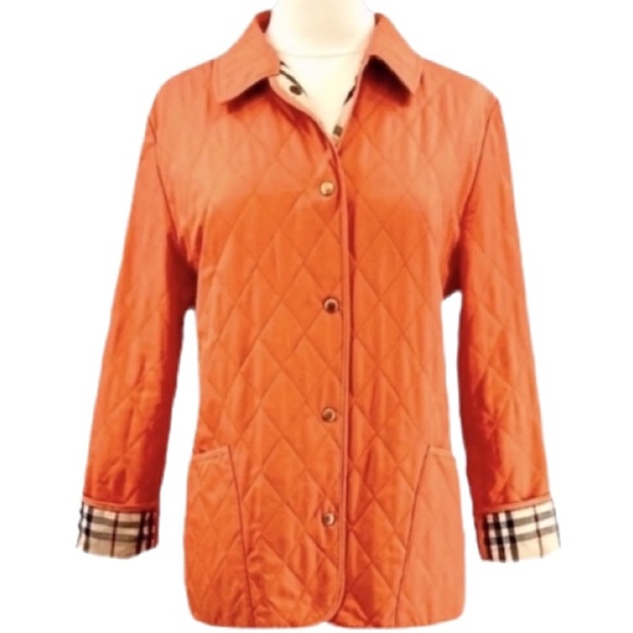 Burberry Jackets & Blazers - Burberry London Constance Orange Quilted Jacket M